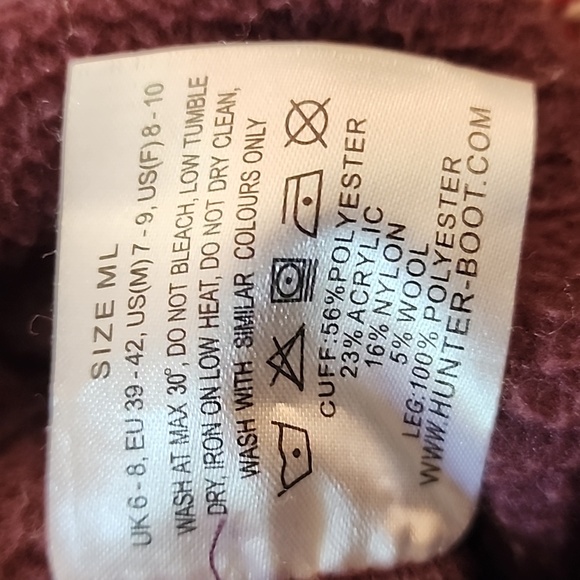 Hunter boot socks in burgandy - Picture 2 of 2